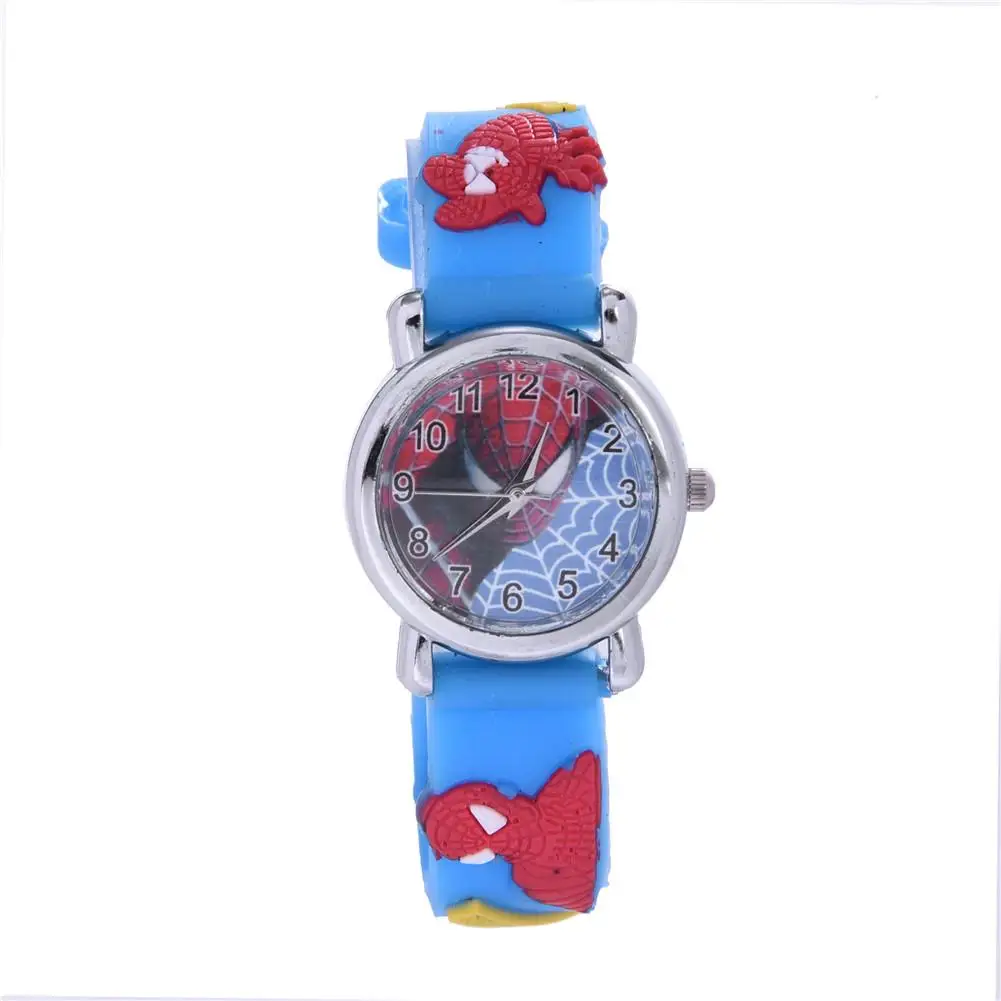 Часы Человек-паук Спортивные кварцевые наручные часы ремешок Человек-паук группа Дети часы группа для детей мальчиков и девочек аксессуары