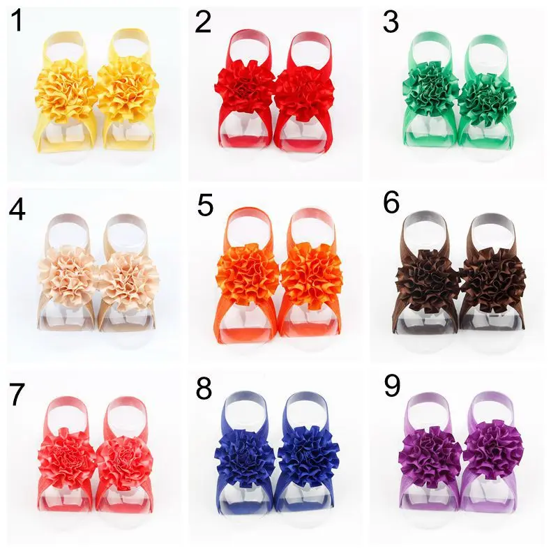 Модный набор сандалий из атласной ленты с цветами для маленьких девочек