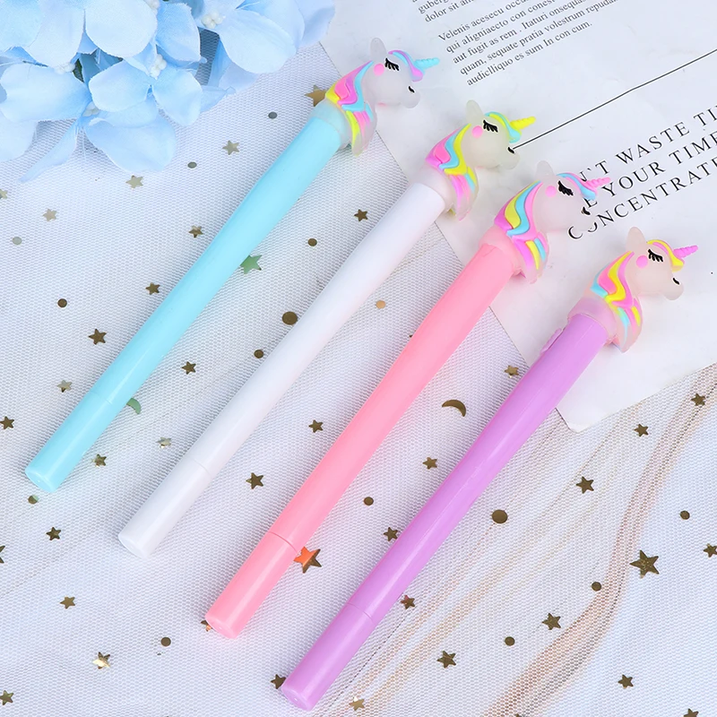 1 Pcs Creative Cute Cartoon Gel Pen Novelty LED Lights Pen Student Writing Signing Pen Gift Stationery School Supplies
