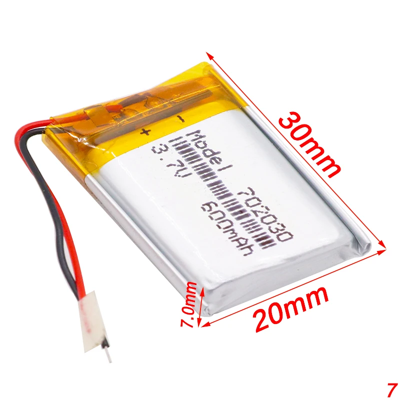 3 7 V 600mAh 702030 литий полимерный ионный аккумулятор Lipo cells для MP3 MP4 спикера тахографа