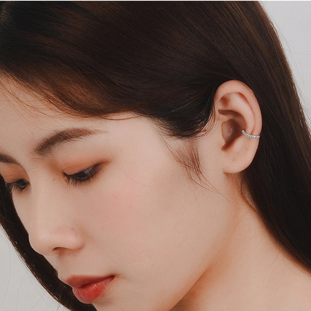 2 шт./пакет простой Earcuff серьги-клипсы для девочек CZ Кафф не Пирсинг Серьга без отверстия Для женщин из нержавеющей стали, серьги
