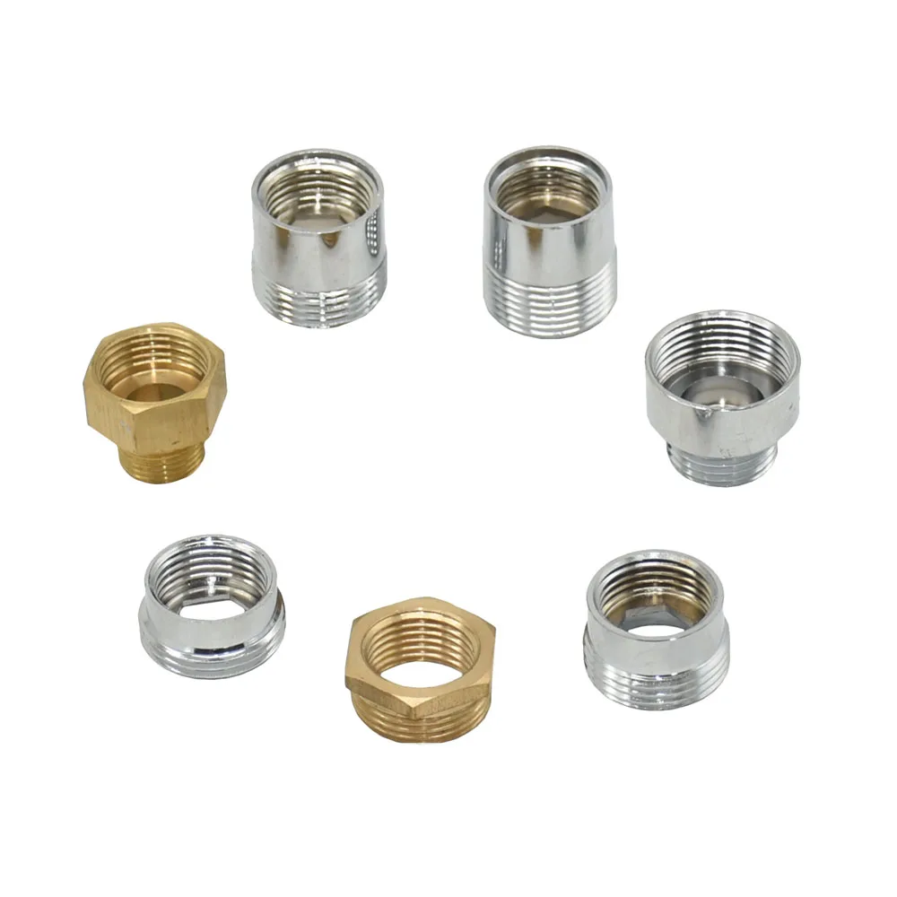 Brass 1/2" To 3/4 3/8 Thread Connector Male 1/2 3/4 3/8 Female Hose Repair Copper Fittings For Tap Shower Faucet Adapter 1Pcs