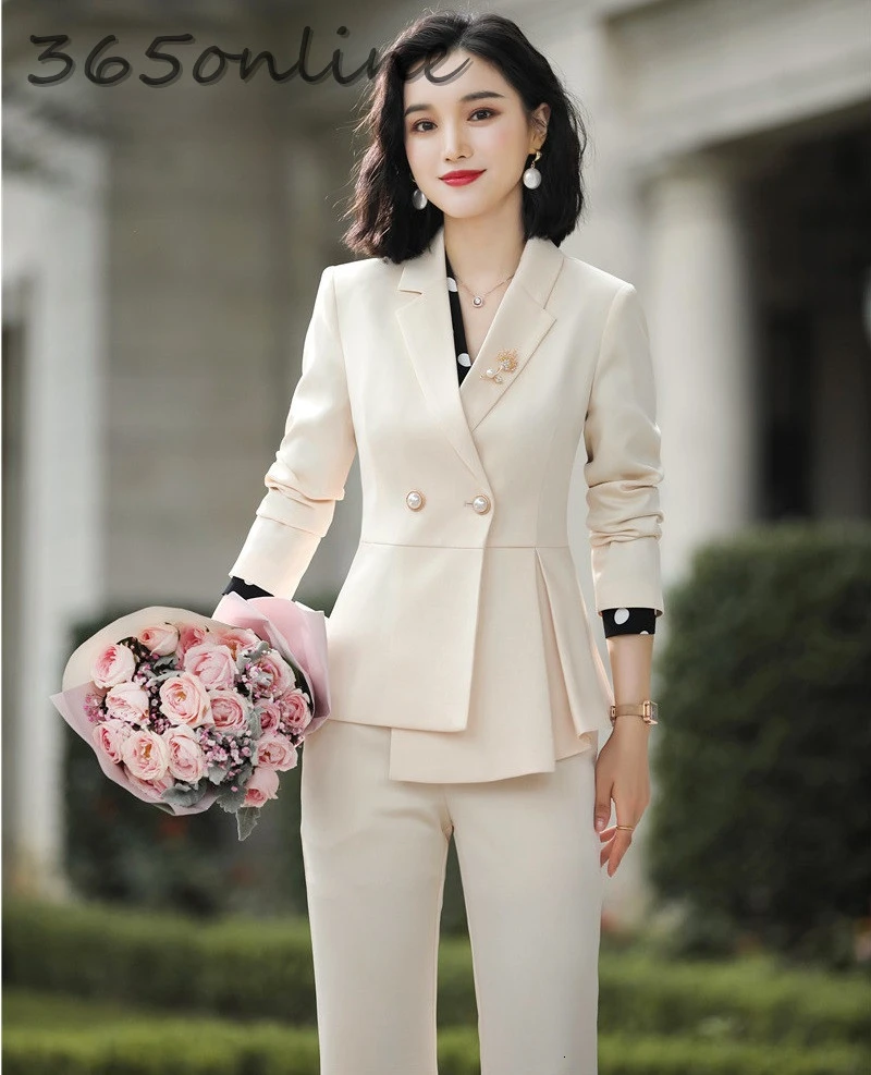 Деловые костюмы Женская офисная одежда для работы комплект из блейзера и брюк