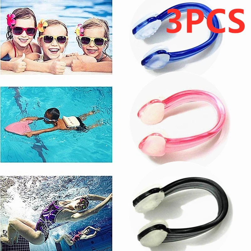 Pinzas de silicona para la nariz de natación para niños y adultos, tapones para los oídos, impermeables, suministros de natación, 1 unidad/3 piezas, 2021|Clips nariz/oídos| - AliExpress