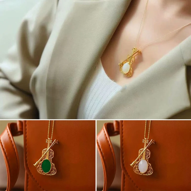 Violin Necklace with chain - Anhänger Violine