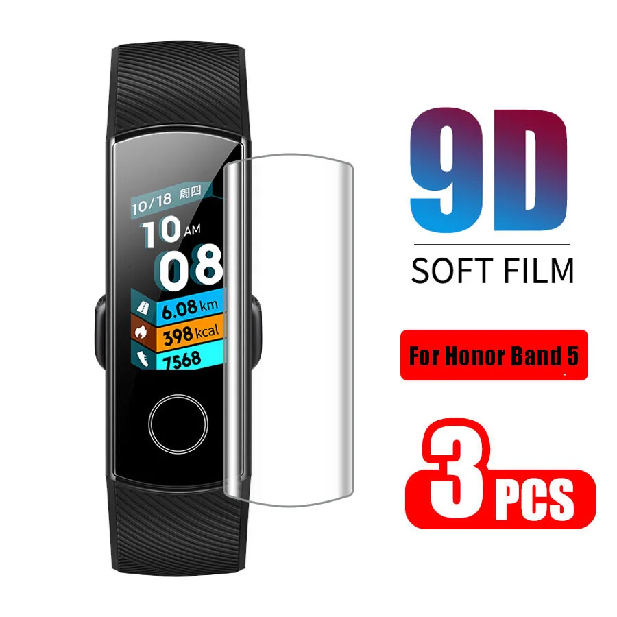 

3Pcs Hydrogel Protective Film For Huawei Honor Band 5 4 3 Pro Full Cover Soft TPU Screen Protector Guard Protection Not Glass