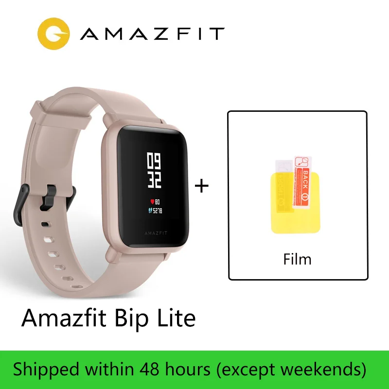 Глобальная версия Amazfit Bip Lite Смарт-часы 45 дней Срок службы батареи 3ATM в соответствии со стандартом водонепроницаемости Smartwatch для Xiaomi - Цвет: PINK