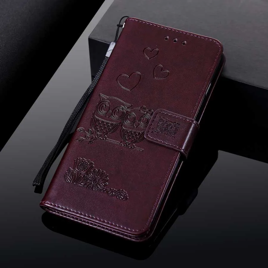 Тиснением Сова кожаный бумажник чехол для samsung Galaxy S6 S7 край S8 S9 S10 J4 J6 A6 плюс J3 J5 J7 J730FM чехол с откидной крышкой - Цвет: 08