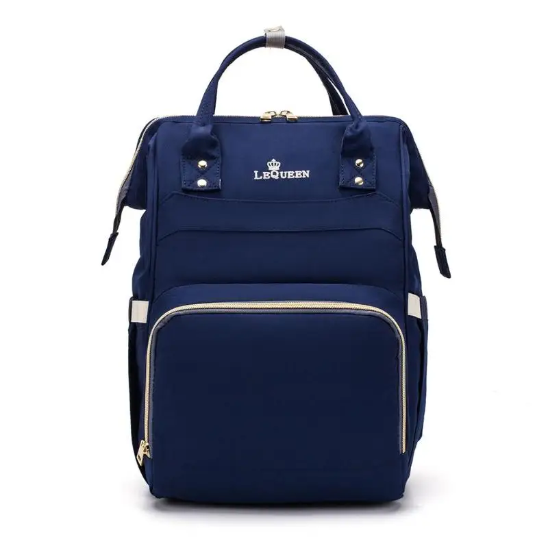 Dark Blue Однотонная одежда многофункциональная Мумия большой Ёмкость сумки для подгузников уход Сумки из натуральной кожи - Цвет: Dark Blue