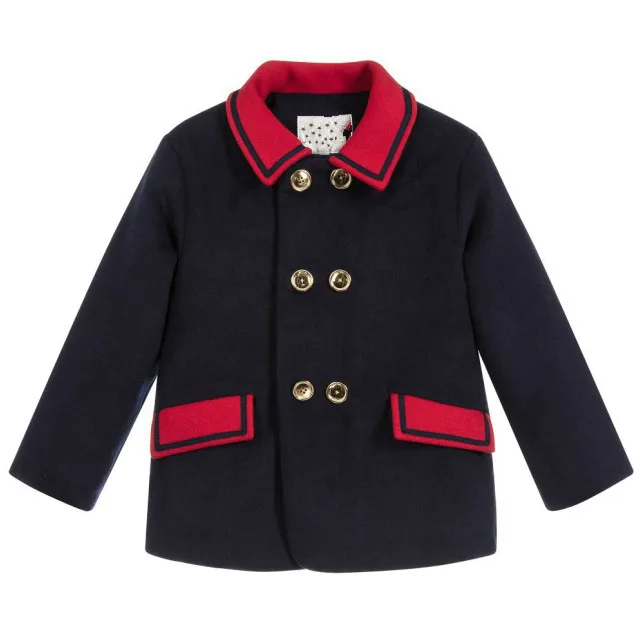 Spanish Children's Clothing Autumn and Winter New Children's Coat Double-sided Wool Jacket Toddler Boy Jacket - Цвет: Черный