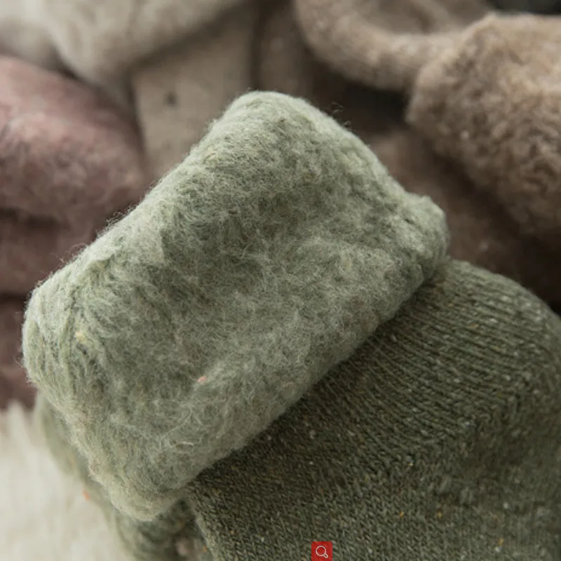 Новинка, плотные зимние теплые шерстяные носки для женщин, японский стиль, однотонное полотенце, рождественские носки для женщин 102402