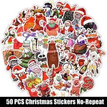 50 шт рождественские Мультяшные наклейки для DIY украшения скрапбукинга багаж чемодан автомобильный планшет ПК