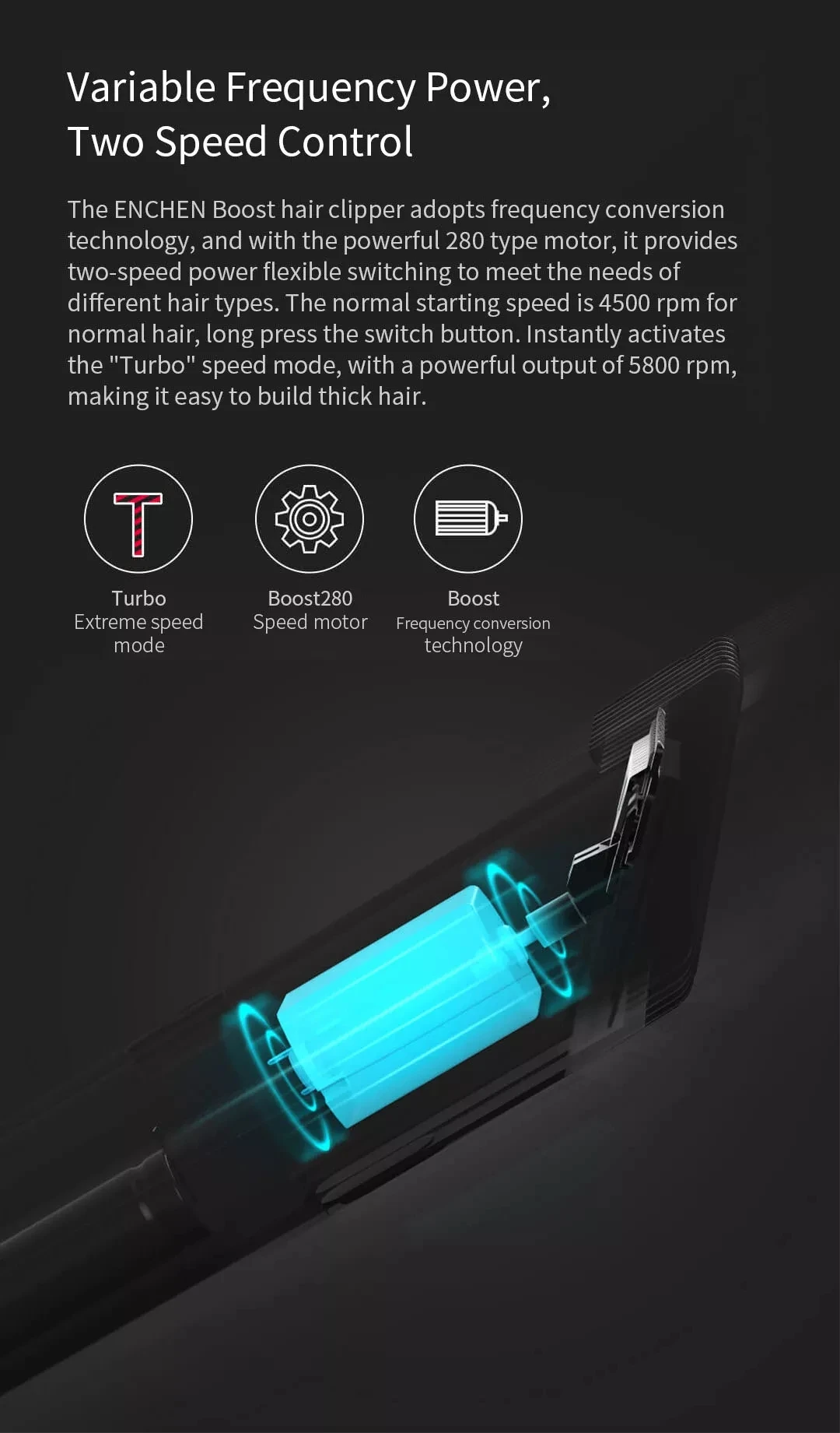 Xiaomi ENCHEN Boost USB электрическая машинка для стрижки волос двухскоростная керамическая машинка для стрижки волос быстрая зарядка триммер для