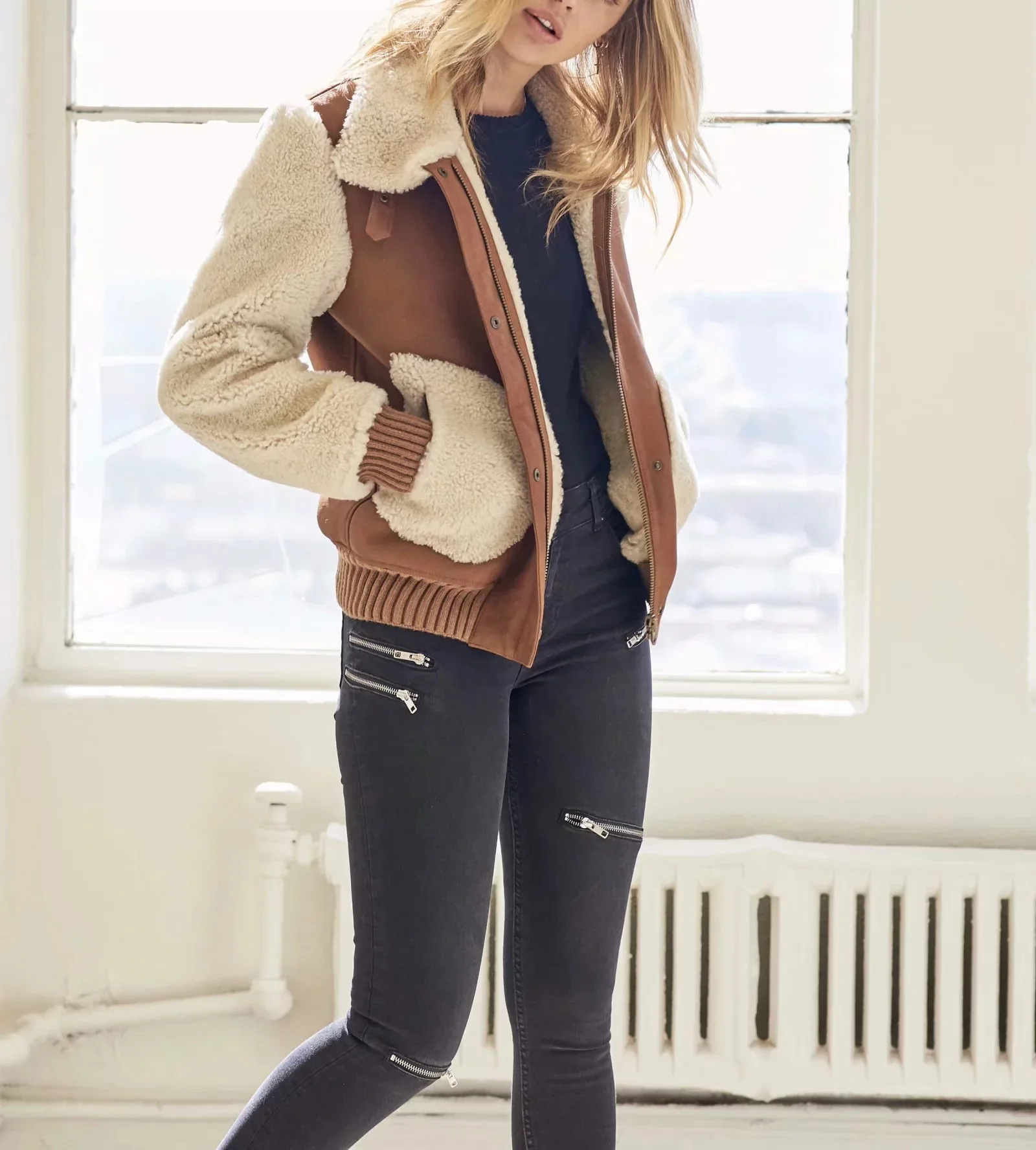 

Europe And America 2019 Autumn And Winter New Style Retro Lambs Wool Joint Short Thick Warm Fur Cotton Overcoat Women's