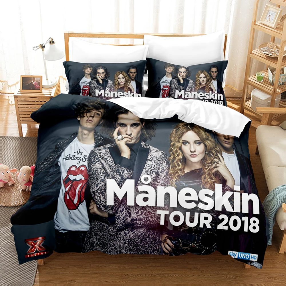 

Maneskin Bedding Set Single Twin Full Queen King Size Stars Maneskin Bed Set Children's Kid Bedroom Duvetcover Sets 3D Print 018