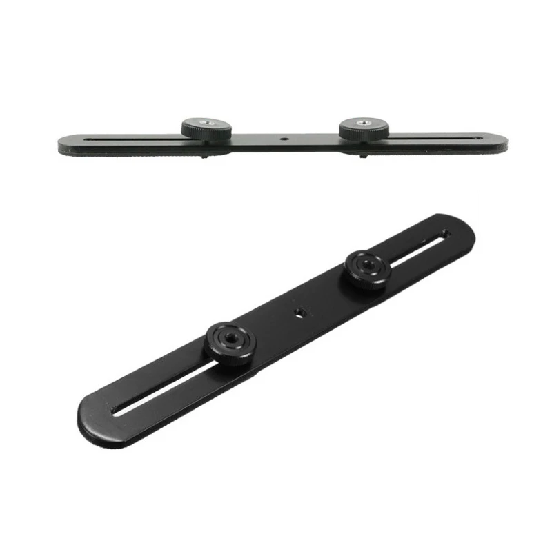 Portable Dual Flash Bracket Hot Shoe Bracket Mount Holder For Tripod
