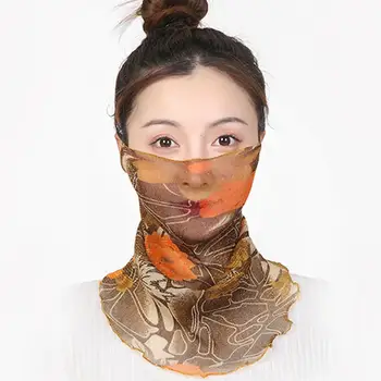 

Women Breathable Floral Anti-UV Outdoor Face Cover Neck Gaiter Headband Scarf Wind and dust resistance against viruses