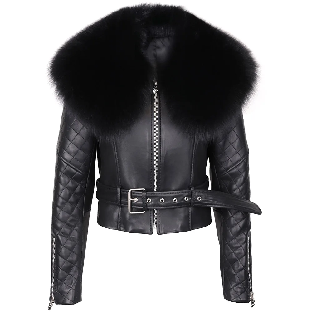 elmyu ❤︎ Black fur leather jacket elmyu original ❤︎】Black fur leather jacket | selectshop elmyu