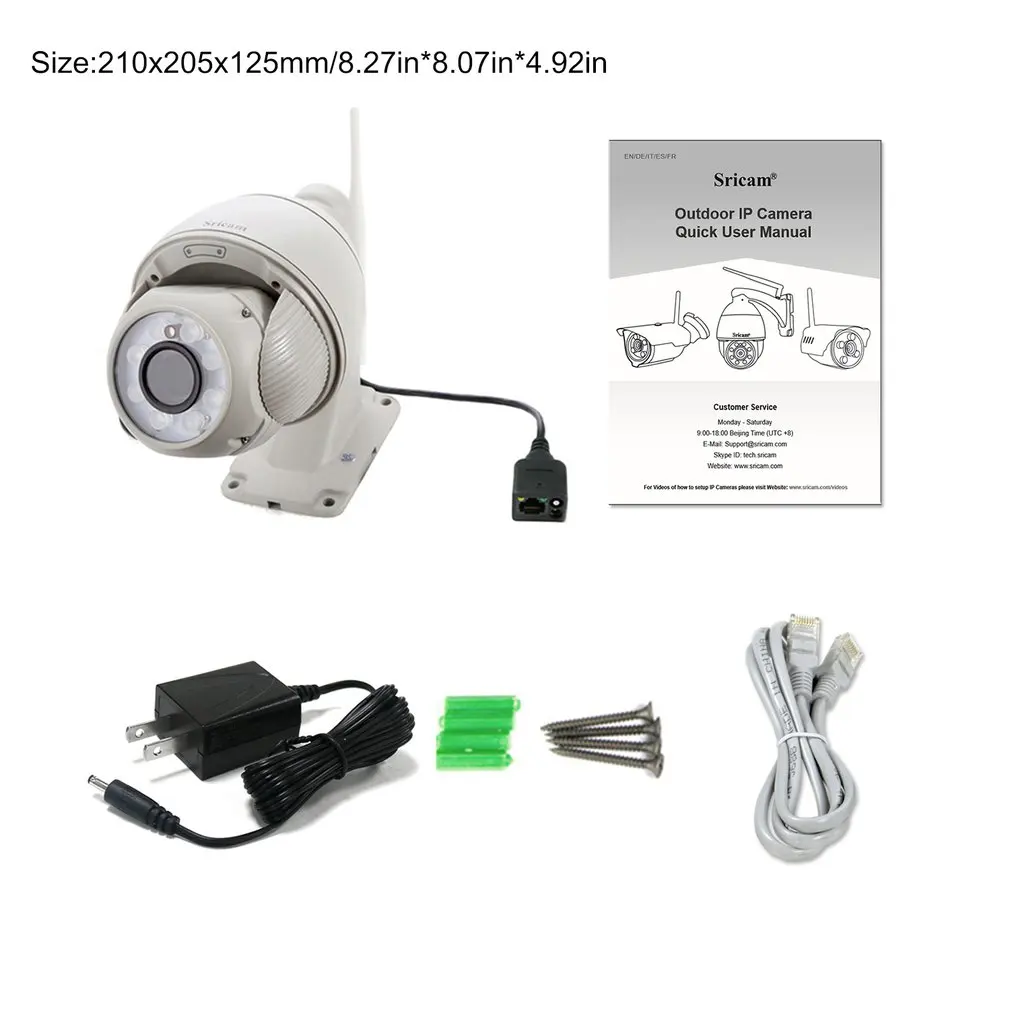  Sricam SP008B 720P WiFi IP Camera Wireless Outdoor Security Surveillance CCTV Remote Monitoring & A