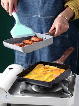 

Japanese style frying pan Maifan stone non-stick pan silicone frying pan fried egg thick egg roasting multifunctional pot
