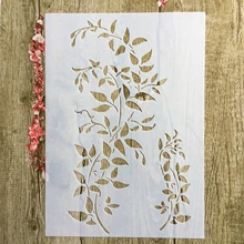 A4 29 * 21cm Tree vine Leaves DIY Stencils Wall Painting Scrapbook Coloring Embossing Album Decorative Paper Card Template Correction Supplies A4 29 * 21cm Tree vine Leaves DIY Stencils Wall Painting Scrapbook Coloring Embossing Album Decorative Paper Card Template Correction Supplies