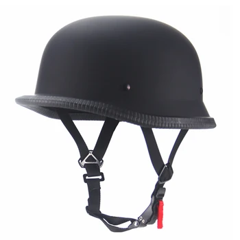 1X M/L/XL Vintage Motorcycle Cruiser Helmet Half Face German Helmet Motorcycle Helmet Bright Black Car-styling DOT 1