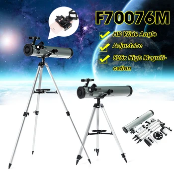 

F70076M Astronomical Telescope with Tripod Outdoor Monocular Zoom Telescope Spotting Scope for Watching Moon Stars HD stargazer