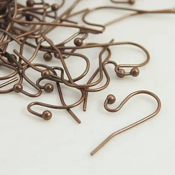 

Pandahall 100pcs/lot Brass Hook Earrings Lead Free and Cadmium Free Red Copper for DIY Earrings Jewelry Making Findings