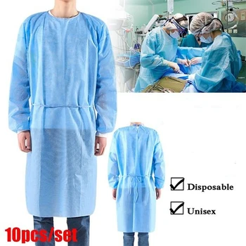 

10pcs/set Disposable Security Protection Suit Coverall Anti Dust Suit Non-woven Clothing Safety Security Protection Clothes