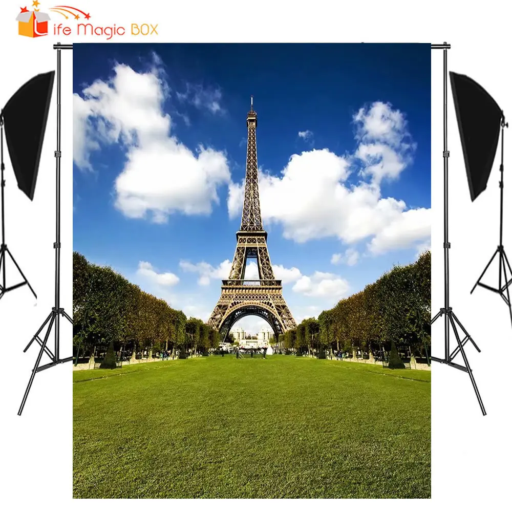 Фотофоны для семейной фотосъемки с изображением волшебной коробки голубого неба