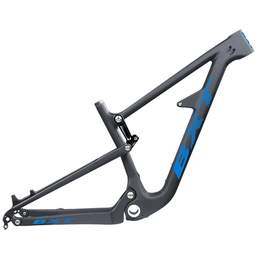 Full Suspension Carbon mtb All Mountain Bikes Frame 29er S/M/L/XL Bike Bicycle Frame AM 29er 142/148*12mm Cycling Carbon Frame - Цвет: BXT blue logo