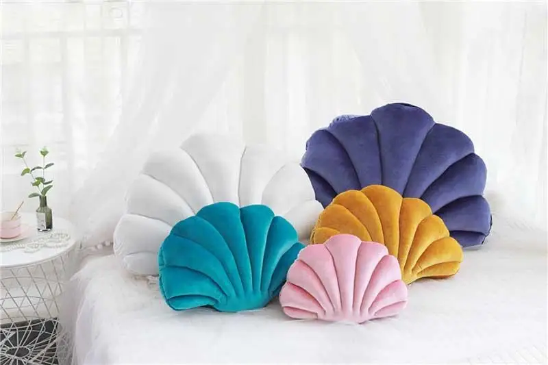 bench cushions indoor Sea Shell Plush Girls Stuffed Pillow Birthday Gift Insert Dolls Baby Shower Party Present for Guest red cushions