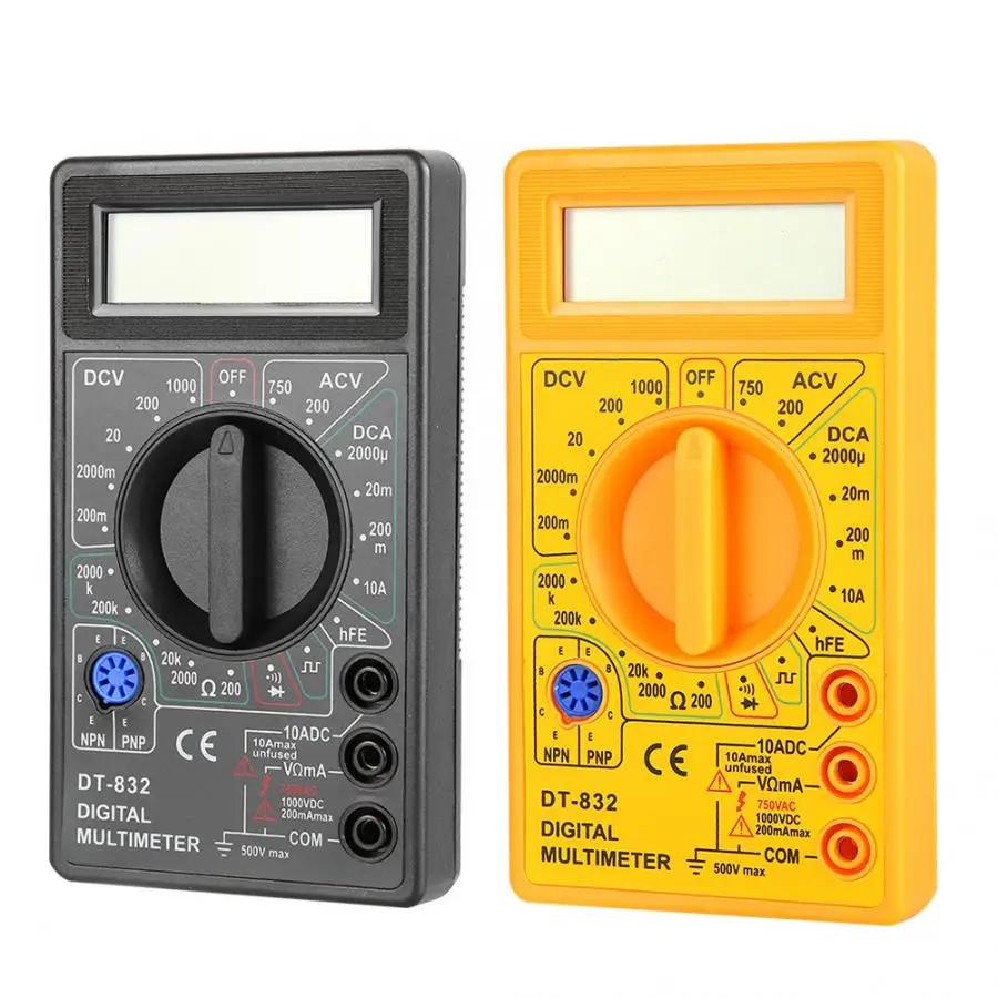 Multimetro цифровой DT 832 ручной карманный мультиметр AC/DC Напряжение Ток Сопротивление