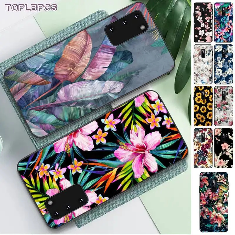 TOPLBPCS банановые листья Маргаритка роза цветы Мягкий Черный чехол для телефона
