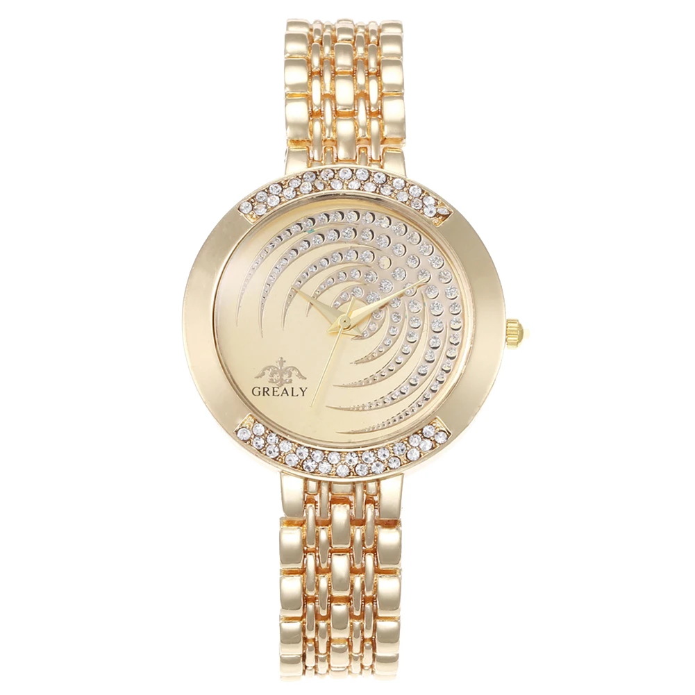 Модные часы женские роскошные круглые кварцевые часы наручные часы для женщин сетчатый ремешок золотые серебряные часы наручные часы для дам подарок