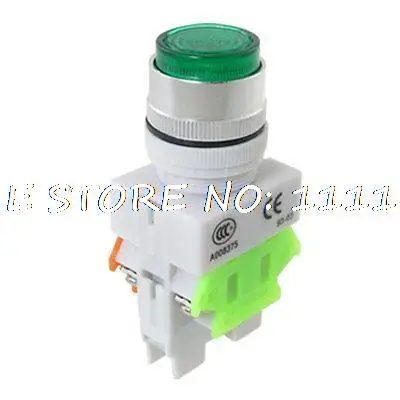 

AC 220V Green Light Illuminated Momentary Push Button Switch DPST 1 NO 1 NC