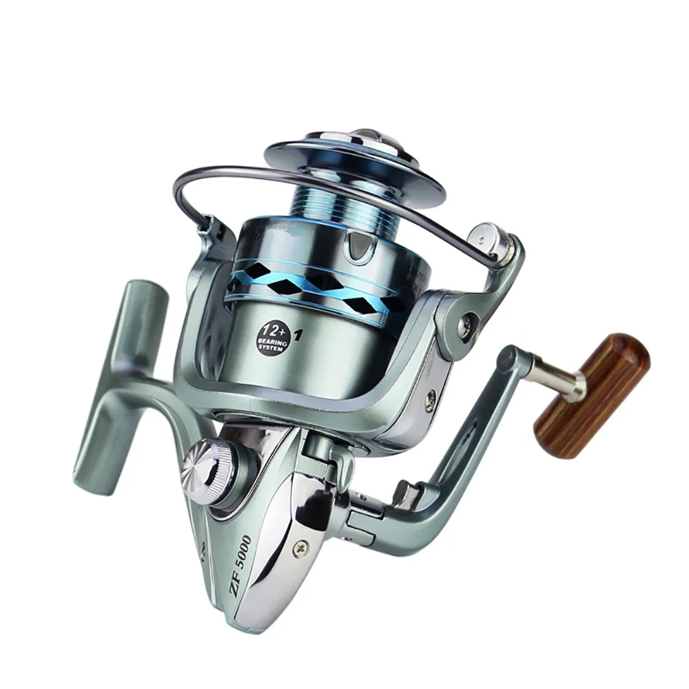 YUMOSHI ZF Spinning Fishing Reel 12 1BB Gear Ratio 5.5:1 Metal Wheel Baitcasting Carp Bait Cast Spinning Gapless Reels Tackle