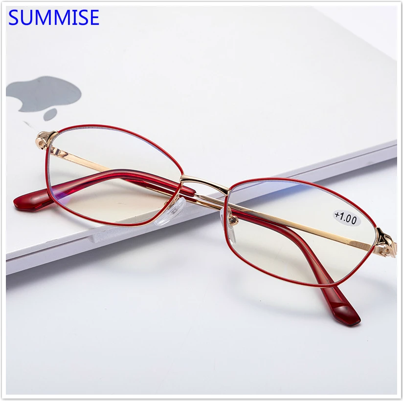 

SUMMISE DESIGN Anti-Blue Ray Reading Glasses Hyperopia Glasses Lenses Women 2020 +1.0+1.5+2.0+2.5 +3.0+3.5+4.0 High Quality