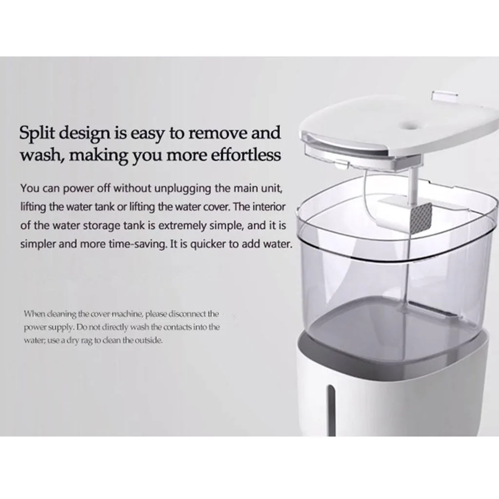 Cat Dog Drinking Water Fountain Automatic Pet Bowl Dispenser Drink Dish Filter 1.9L White Feeder Bowl Pet Drinking Dispenser