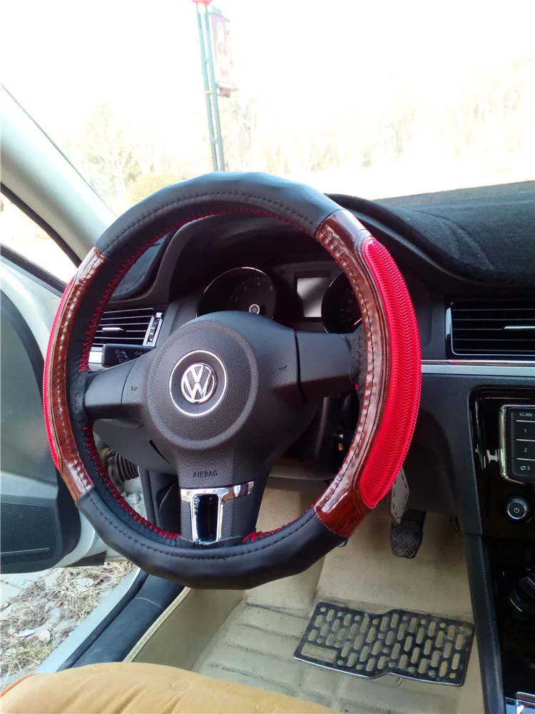 Car Grip Cover Driver Leather Steering Wheel Cover Car Beauty Shop Supplies Car Steering Wheel Cover Genuine Leather