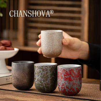 

CHANSHOVA 100ml Chinese retro style Simplicity Handmade Pottery Coffee cup tea cup China pigmented pottery H460