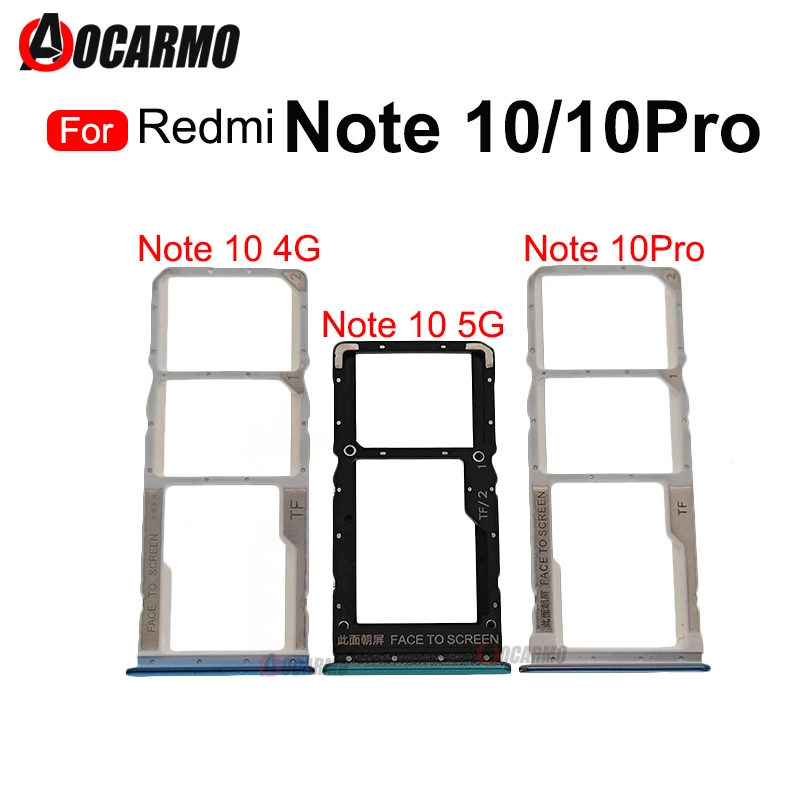 

For Xiaomi Redmi Note 10 4G 5G Pro 10Pro SIM Card Reader Sim Tray Holder SD Slot Replacement Parts