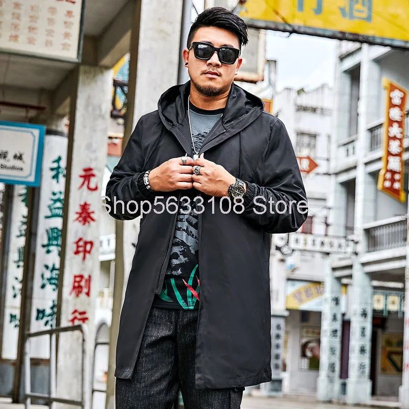 

Big Size Tide Men's Wear Plus Fat Plus Size Youth Windbreaker Male Fat Man With Cap Awf51