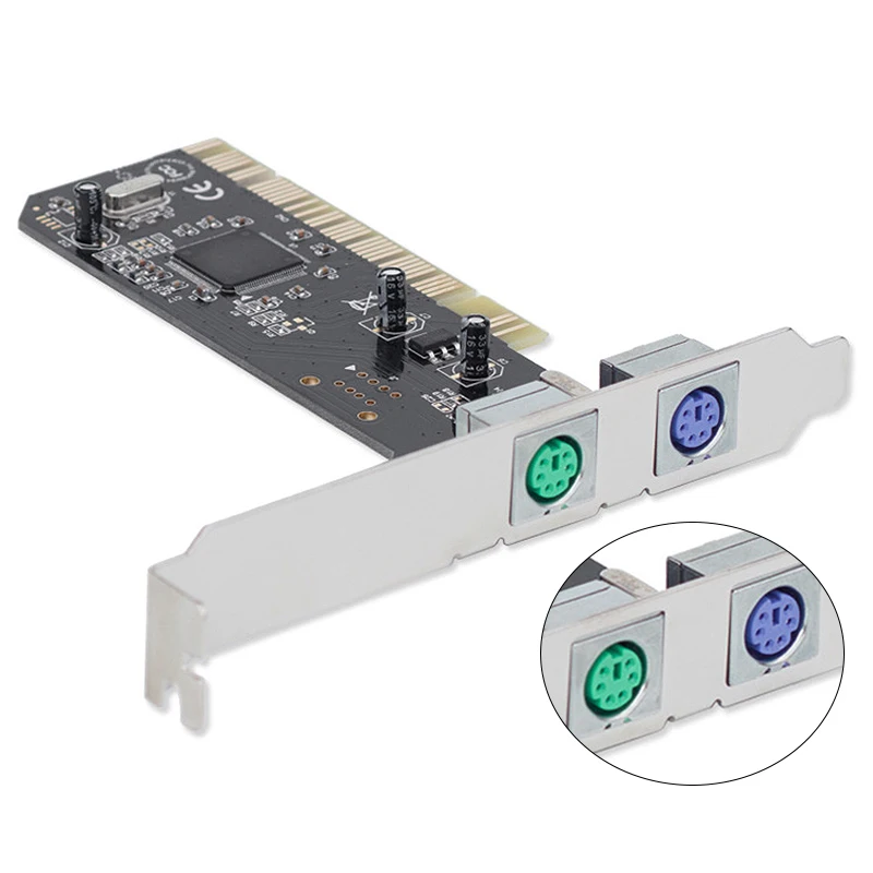 Горячая Распродажа-2 порта Ps2 Ps/2 Pci карта+ низкопрофильный кронштейн Pci Ps2 карта для ПК без Usb