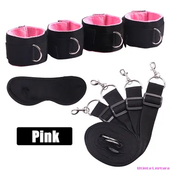 Sex Tools for BDSM Bondage Restraint Adult S&M Fetish Games Set Vibrator Handcuffs Ankle Bed Toys Kits for Couples 5