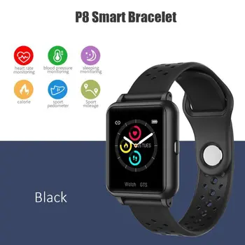 

Waterproof Color P8 Smart Watch Men Women Heart Rate Monitor Bracelet Sleep Blood Pressure Fitness Tracker Sport Square Watch