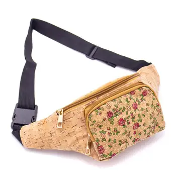 

Cork Travel Belt Bag with Small Rose Pattern with Coin Pocket BAGD-062
