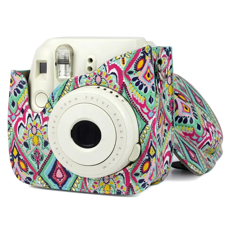 

Colorful Rhombic National Style Camera Bag Case Cover with Shoulder Strap For Fujifilm Instax Mini 9 Mini 8 Mini 8+ Camera