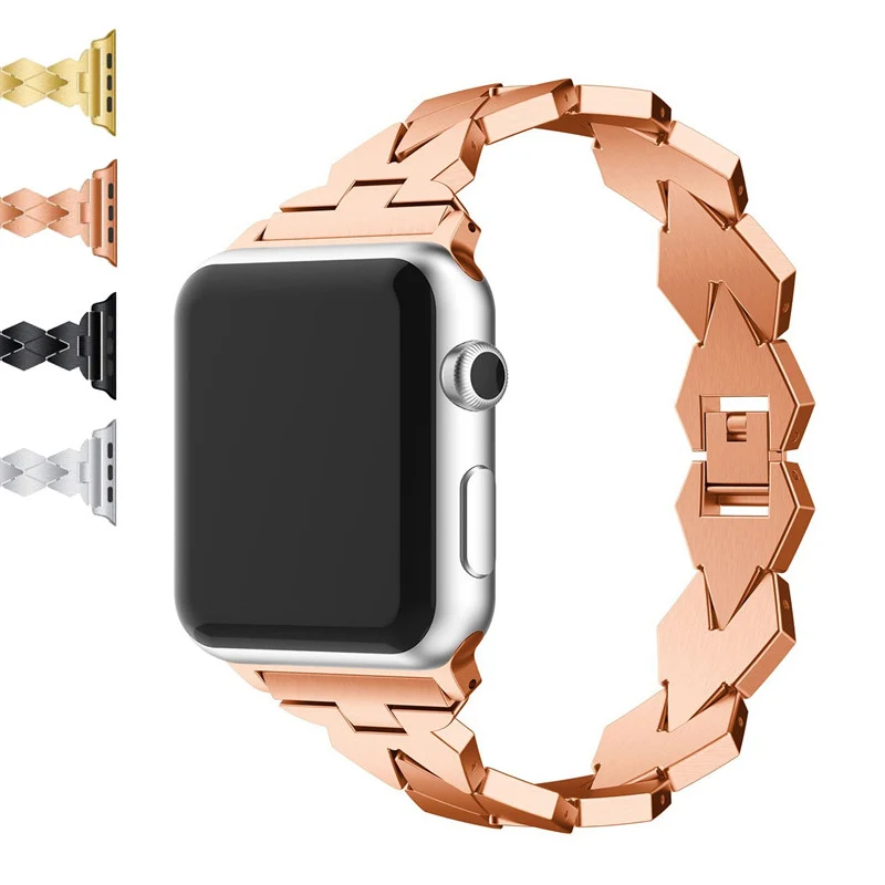 

Rhombic Link Stainless Steel Band For Apple Watch Series 5 4 3 2 1 Strap Metal Bracelet Wristband For iWatch Band 44/40/42/38mm