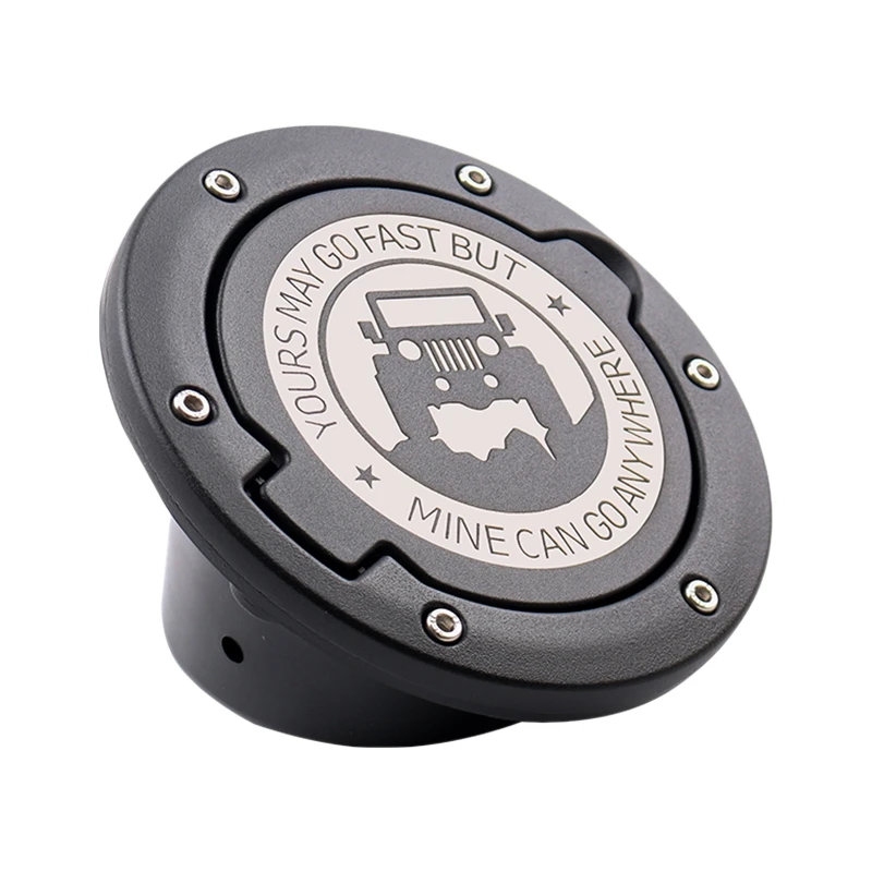 Metal Gas Cap Fuel Door Gas Tank Cover Fit For Jeep Wrangler Jk